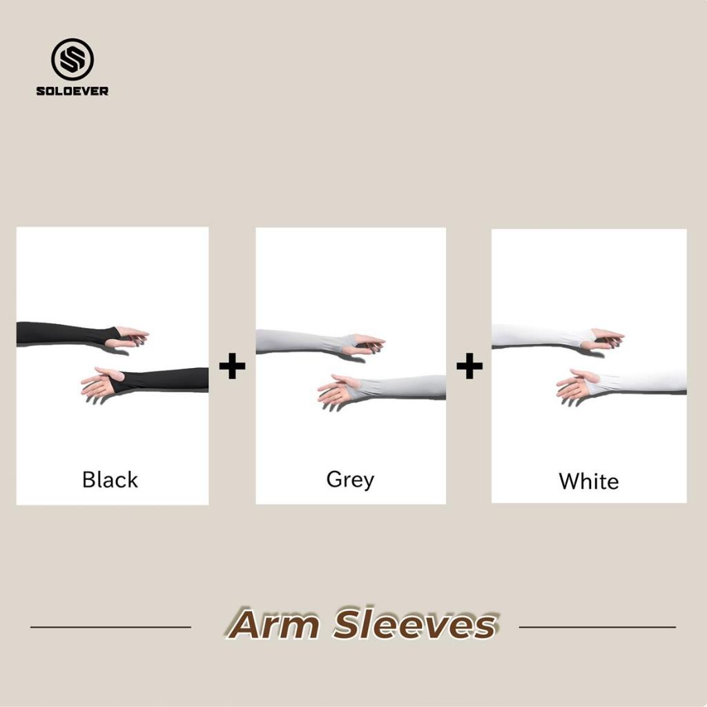 Soloever Arm Sleeves 1 Pair: Summer arm sleeves with finger sleeves, cooling effect for outdoor cycling and sports, exercise, UPF50+