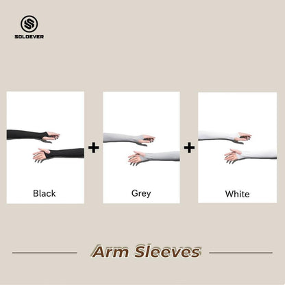 Soloever Arm Sleeves 1 Pair: Summer arm sleeves with finger sleeves, cooling effect for outdoor cycling and sports, exercise, UPF50+