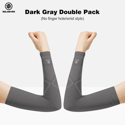 Soloever Arm Sleeves 1 Pair: Summer arm sleeves with finger sleeves, cooling effect for outdoor cycling and sports, exercise, UPF50+
