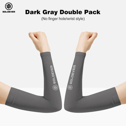 Soloever Arm Sleeves 1 Pair: Summer arm sleeves with finger sleeves, cooling effect for outdoor cycling and sports, exercise, UPF50+