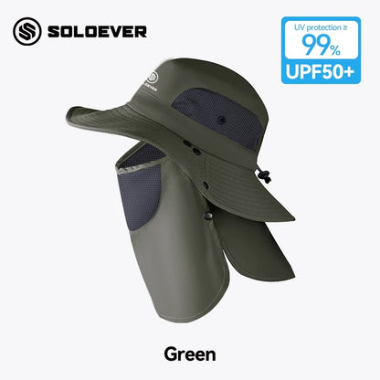 Soloever Wide Brim Sun Hat, 360° UPF50+ Foldable Outdoor Hat for Hiking, Fishing, Surfing
